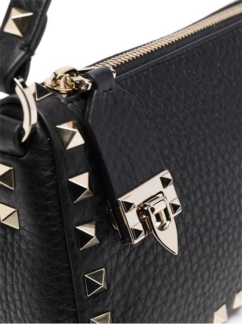 black calf leather grained texture gold-tone Rockstud Valentino Garavani | 4W2B0J47VSF0NO